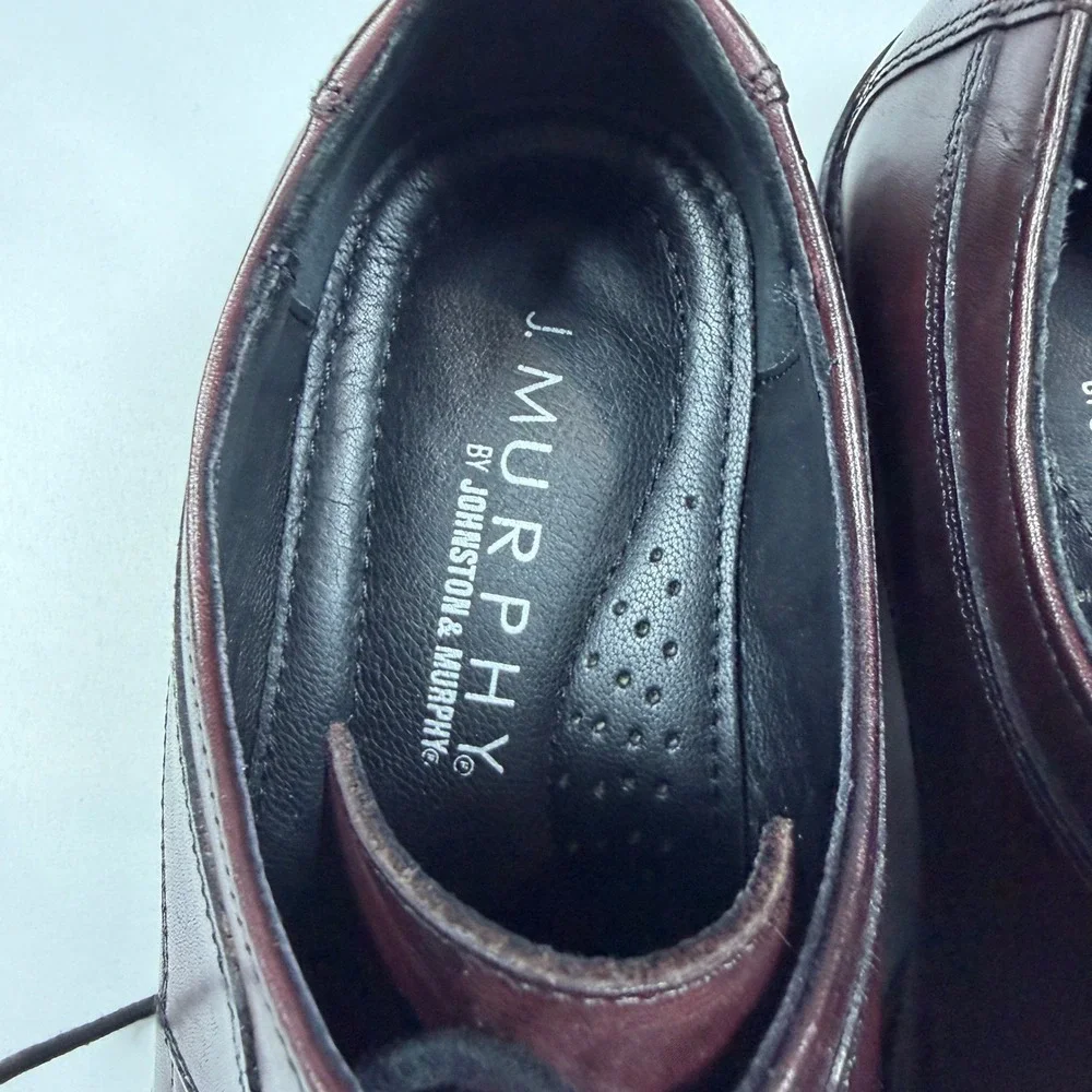 Johnston & Murphy J. Murphy Derby Men 7M Burgundy Leather Cap Toe 59-11703